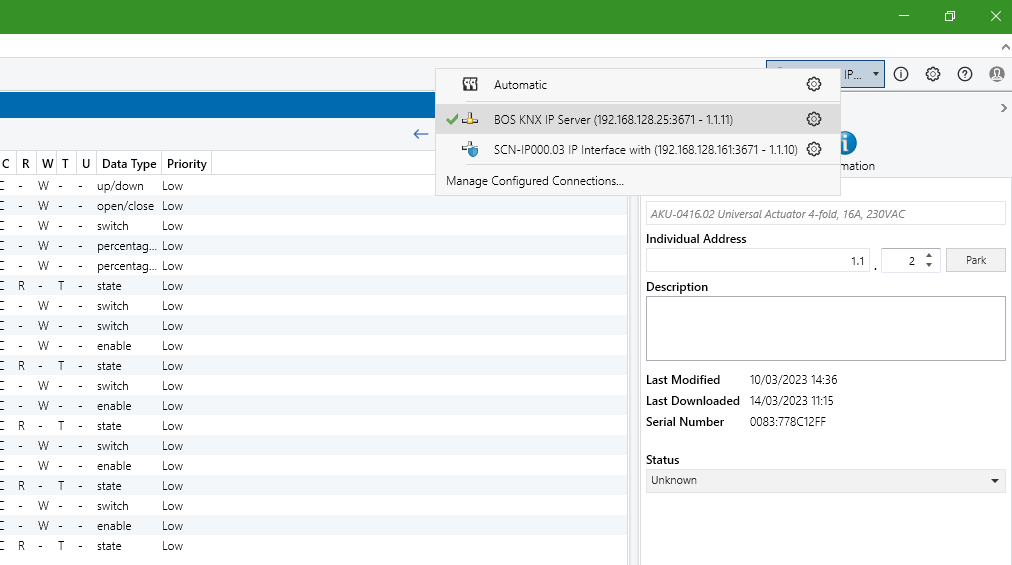 ETS remote programming / bOS / ComfortClick